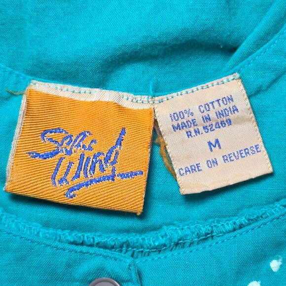 Sea Wind Vtg Embroidered Lounge Dress M - Picture 7 of 9